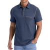 image:imageNITAGUT Mens Polo Shirts Casual Short Sleeve Cotton TShirt Summer Button Golf Tee with PocketNavy Blue