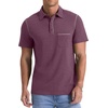 image:imageNITAGUT Mens Polo Shirts Casual Short Sleeve Cotton TShirt Summer Button Golf Tee with PocketWine Red
