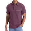 image:imageNITAGUT Mens Polo Shirts Casual Short Sleeve Cotton TShirt Summer Button Golf Tee with PocketWine Red
