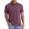 image:imageNITAGUT Mens Polo Shirts Casual Short Sleeve Cotton TShirt Summer Button Golf Tee with PocketWine Red