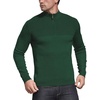 image:imageNITAGUT Mens Slim Fit Zip Up Mock Neck Polo Sweater Casual Long Sleeve Sweater and Pullover Sweaters with Ribbing EdgeDark Green