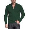 image:imageNITAGUT Mens Slim Fit Zip Up Mock Neck Polo Sweater Casual Long Sleeve Sweater and Pullover Sweaters with Ribbing EdgeDark Green