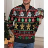 image:imageNITAGUT Mens Ugly Christmas Sweaters Funny Graphic Quarter Zip Sweaters Long Sleeve Knitted Pullover SweatersI Christmas