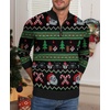 image:imageNITAGUT Mens Ugly Christmas Sweaters Funny Graphic Quarter Zip Sweaters Long Sleeve Knitted Pullover SweatersJ Christmas