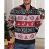 image:imageNITAGUT Mens Ugly Christmas Sweaters Funny Graphic Quarter Zip Sweaters Long Sleeve Knitted Pullover SweatersK Christmas