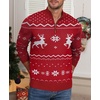 image:imageNITAGUT Mens Ugly Christmas Sweaters Funny Graphic Quarter Zip Sweaters Long Sleeve Knitted Pullover SweatersL Christmas