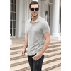 image:imageNITAGUT Polo Shirts for Men V Neck Slim Fit Short Sleeve Performance Golf Shirt Knit Soft Tees