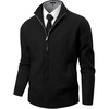 image:imageNITAGUT Mens Cardigan Sweater with Pockets Full Zip Up Stand Collar Cardigan Long Sleeve Knitted SweatersBlack