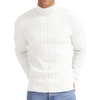 image:imageNITAGUT Mens Casual Turtleneck Sweaters Warm Twisted Pattern Knitted Slim Fit Pullover SweaterWhite