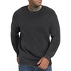 image:imageNITAGUT Mens Crewneck Sweater Soft Casual Classic Pullover Washed Knitwear Sweaters with Ribbing EdgeBlack