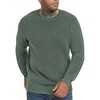 image:imageNITAGUT Mens Crewneck Sweater Soft Casual Classic Pullover Washed Knitwear Sweaters with Ribbing EdgeGreen