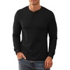 image:imageNITAGUT Mens Henley Shirts Long Sleeve Button TShirt Fashion Casual Pullover ShirtBlack