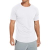 image:imageNITAGUT Mens Muscle Workout TShirt Pleated Raglan Short Sleeve Gym Athletic Fashion Tee TopWhite