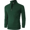 image:imageNITAGUT Mens Slim Fit Quarter Zip Mock Neck Polo Sweater Casual Long Sleeve Sweater and Turtleneck PulloverDark Green