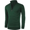image:imageNITAGUT Mens Slim Fit Zip Up Mock Neck Polo Sweater Casual Long Sleeve Sweater and Pullover Sweaters with Ribbing EdgeDark Green