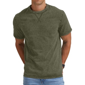 image:imageNITAGUT Mens Distressed Cotton Shirts Vintage Hipster Hip Hop Longline Crew Neck TShirtDeep Green