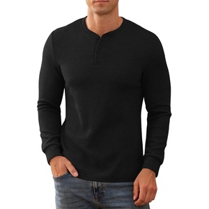 image:imageNITAGUT Mens Henley Shirts Long Sleeve Button TShirt Fashion Casual Pullover ShirtBlack