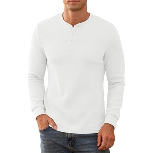 image:imageNITAGUT Mens Henley Shirts Long Sleeve Button TShirt Fashion Casual Pullover ShirtWhite