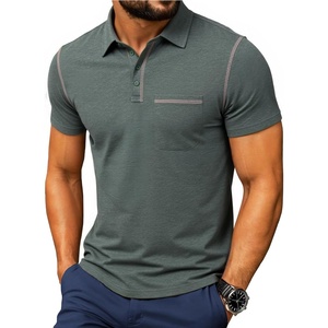 image:imageNITAGUT Mens Polo Shirts Casual Short Sleeve Cotton TShirt Summer Button Golf Tee with PocketGreen