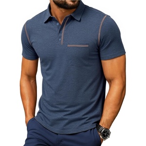 image:imageNITAGUT Mens Polo Shirts Casual Short Sleeve Cotton TShirt Summer Button Golf Tee with PocketNavy Blue