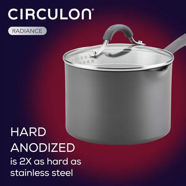Circulon 83903 Radiance Hard Anodized Nonstick Cookware Pots and Pans Set, 10 Piece, Gray)