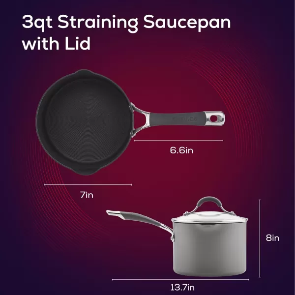 Circulon 83903 Radiance Hard Anodized Nonstick Cookware Pots and Pans Set, 10 Piece, Gray)