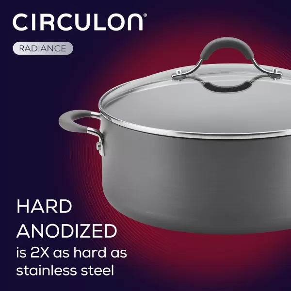 Circulon 83903 Radiance Hard Anodized Nonstick Cookware Pots and Pans Set, 10 Piece, Gray)