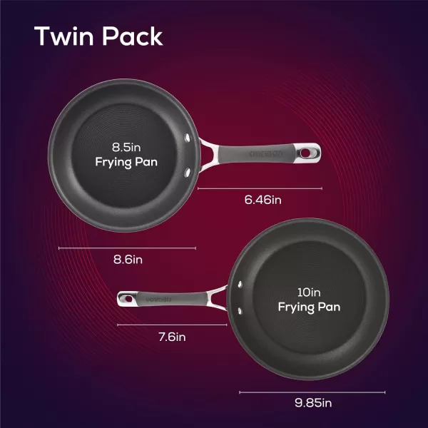 Circulon 83903 Radiance Hard Anodized Nonstick Cookware Pots and Pans Set, 10 Piece, Gray)