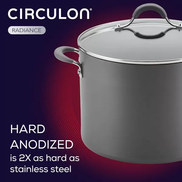Circulon 83903 Radiance Hard Anodized Nonstick Cookware Pots and Pans Set, 10 Piece, Gray)