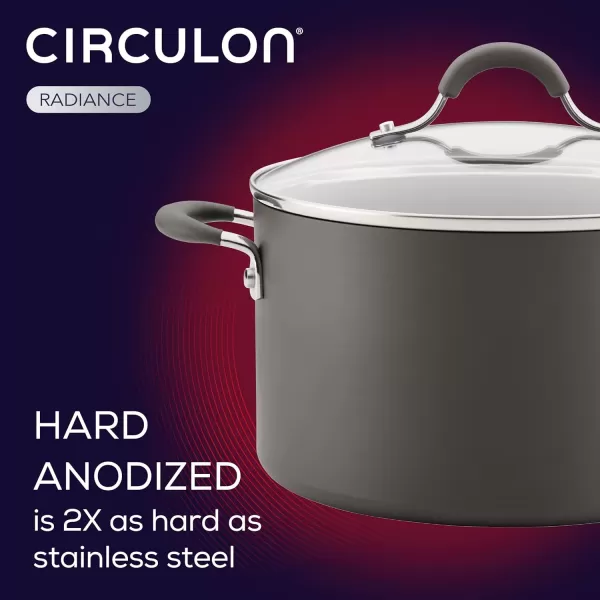 Circulon 83903 Radiance Hard Anodized Nonstick Cookware Pots and Pans Set, 10 Piece, Gray)