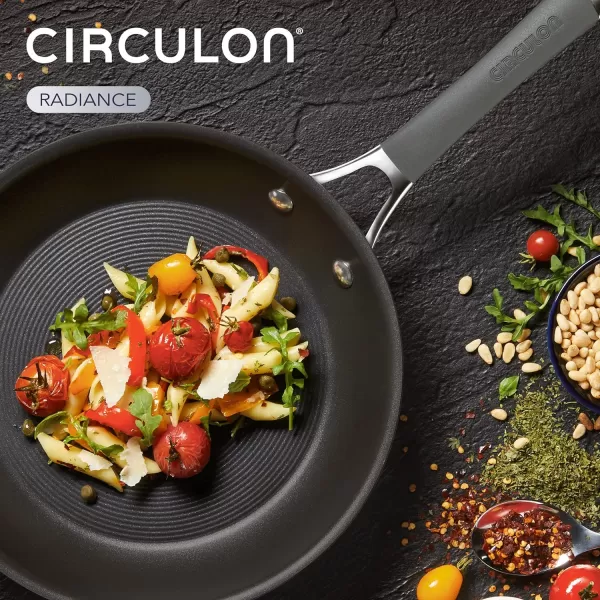 Circulon 83903 Radiance Hard Anodized Nonstick Cookware Pots and Pans Set, 10 Piece, Gray+ Pan Set  Black)