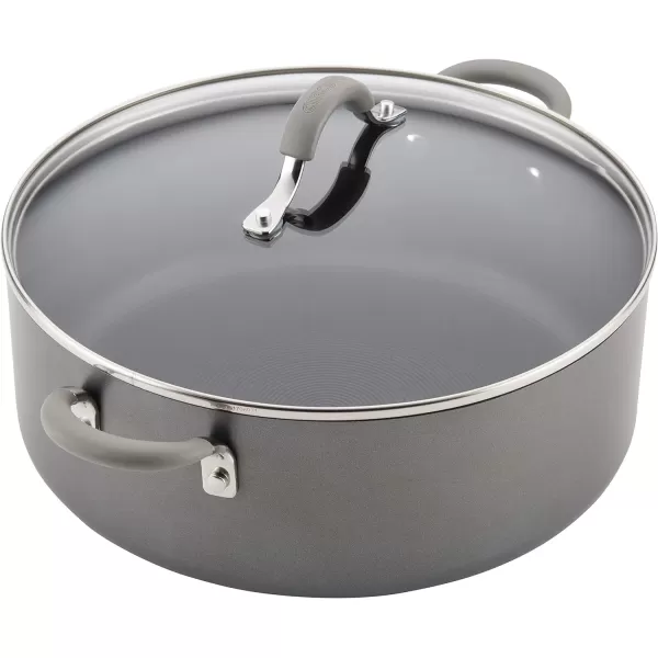 Circulon 83903 Radiance Hard Anodized Nonstick Cookware Pots and Pans Set, 10 Piece, Gray + Stock Pot)