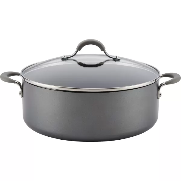 Circulon 83903 Radiance Hard Anodized Nonstick Cookware Pots and Pans Set, 10 Piece, Gray + Stock Pot)