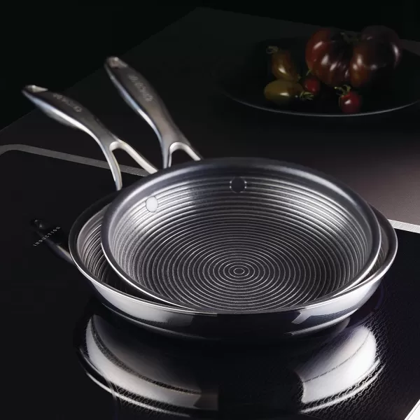 Circulon Clad Stainless Steel Cookware Pots and Pans and Utensil Set with Hybrid SteelShield and Nonstick Technology, 12 Piece - Silver)
