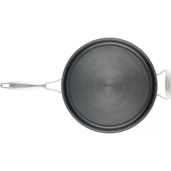 Circulon Clad Stainless Steel Wok/Stir Fry with Glass Lid and Hybrid SteelShield and Nonstick Technology, 14 Inch - Silver)
