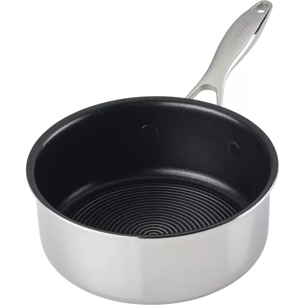 Circulon Clad Stainless Steel Wok/Stir Fry with Glass Lid and Hybrid SteelShield and Nonstick Technology, 14 Inch - Silver)