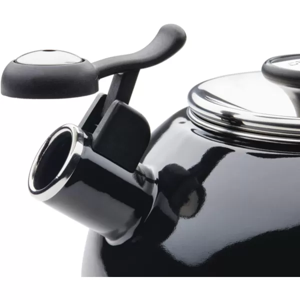 Circulon Enamel on Steel Whistling Teakettle/Teapot With Flip-Up Spout, 2 Quart - Red