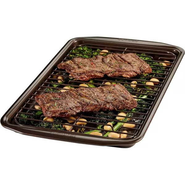 Circulon Nonstick Bakeware, Nonstick Cookie Sheet / Baking Sheet - 10 Inch x 15 Inch, Chocolate Brown