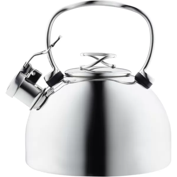 Circulon Stainless Steel Whistling Tea kettle/Teapot With Flip-Up Spout, 2.3 Quart - Silver