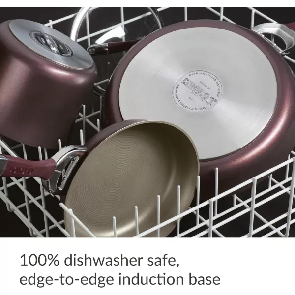 Circulon Symmetry Dishwasher Safe Hard Anodized Nonstick Cookware Pots and Pans Set, 11-Piece, Chocolate
