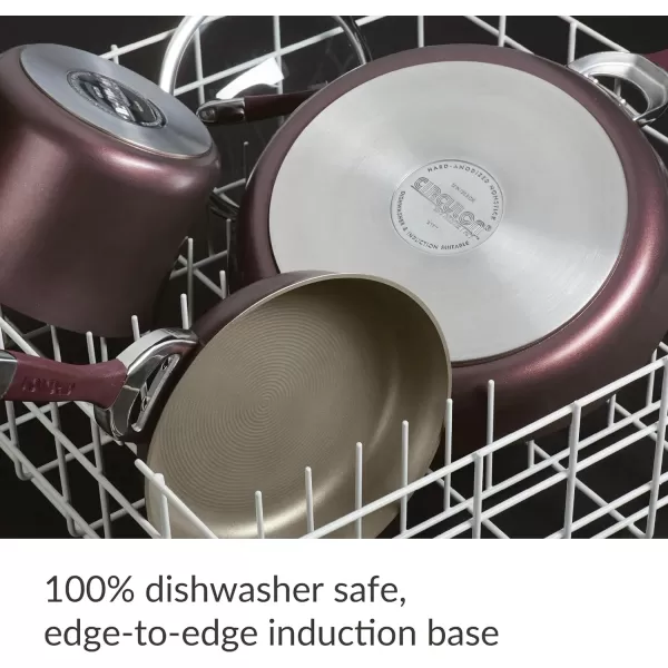 Circulon Symmetry Dishwasher Safe Hard Anodized Nonstick Cookware Pots and Pans Set, 11-Piece, Chocolate