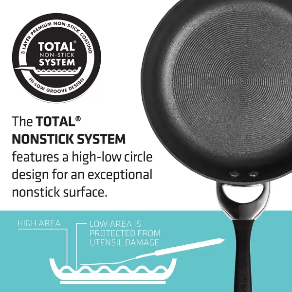 Circulon Symmetry Hard Anodized Nonstick Cookware Pots and Pans Set, 4 Piece, Black