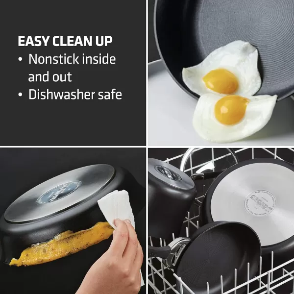 Circulon Symmetry Hard Anodized Nonstick Cookware Pots and Pans Set, 4 Piece, Black