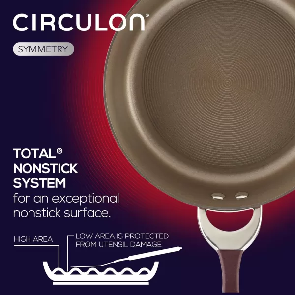 Circulon Symmetry Hard Anodized Nonstick Wok/Stir Fry Pan with Lid, 12", Chocolate