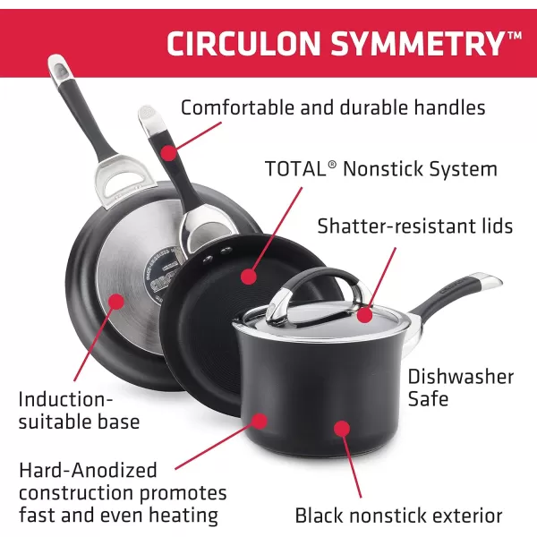 Circulon Symmetry Hard Anodized Nonstick Wok/Stir Fry Pan with Lid, 12", Chocolate