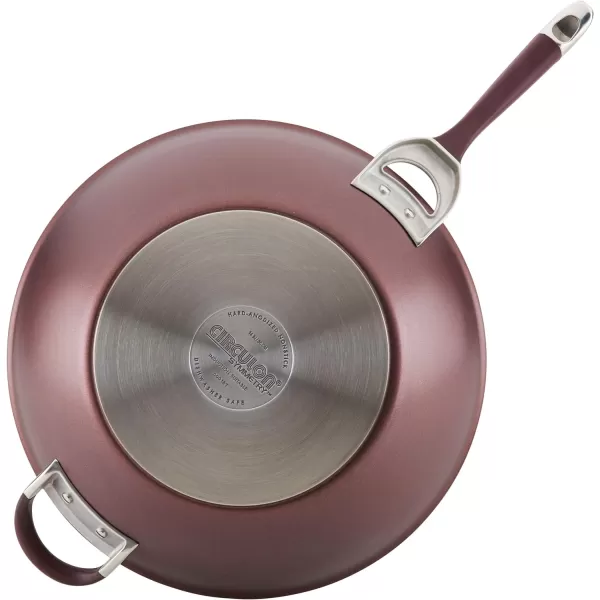 Circulon Symmetry Hard Anodized Nonstick Wok/Stir Fry Pan with Lid, 12", Chocolate