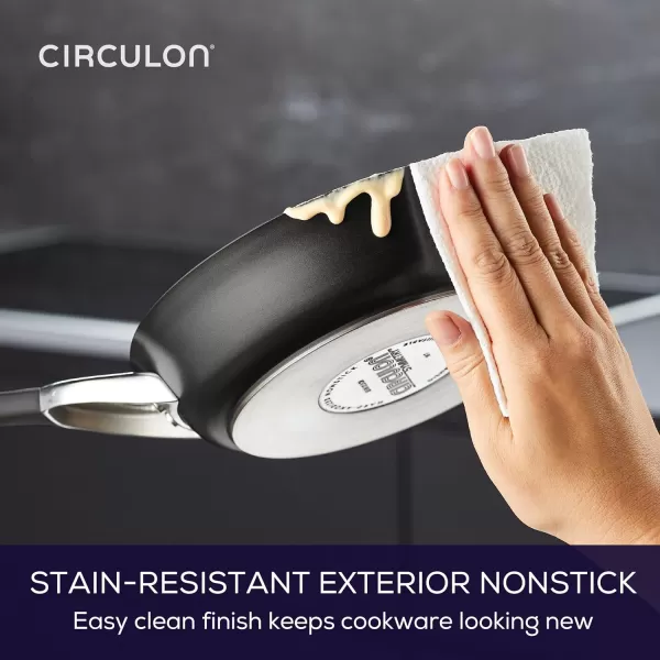 Circulon Symmetry Hard Anodized Nonstick Wok/Stir Fry Pan with Lid, 12", Chocolate