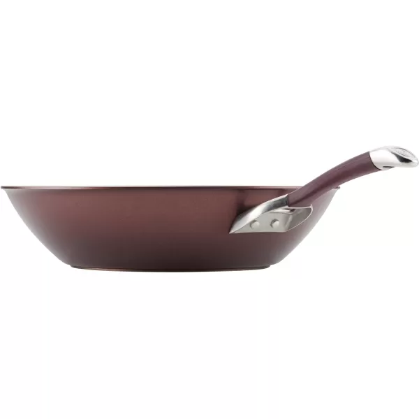 Circulon Symmetry Hard Anodized Nonstick Wok/Stir Fry Pan with Lid, 12", Chocolate