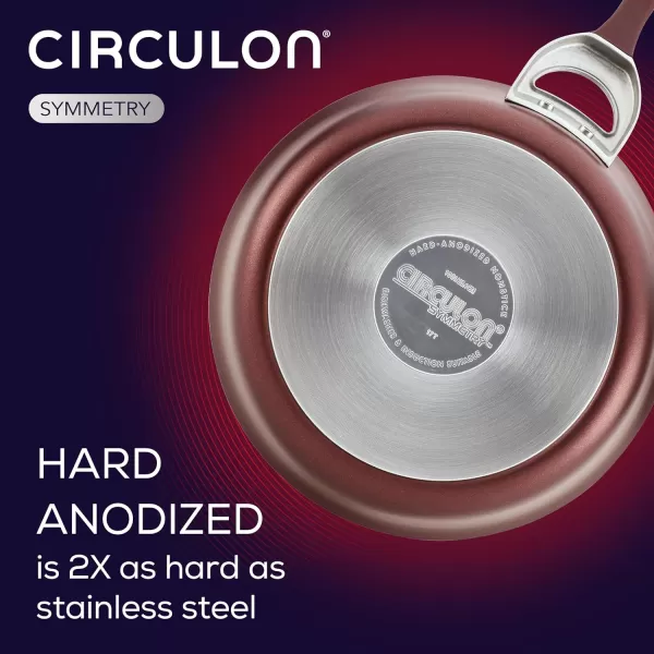 Circulon Symmetry Hard Anodized Nonstick Wok/Stir Fry Pan with Lid, 12", Chocolate