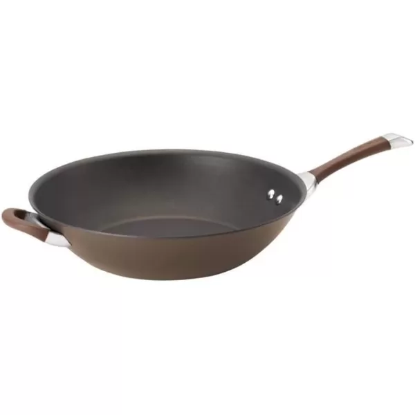 Circulon Symmetry Hard Anodized Nonstick Wok/Stir Fry Pan with Lid, 12", Chocolate